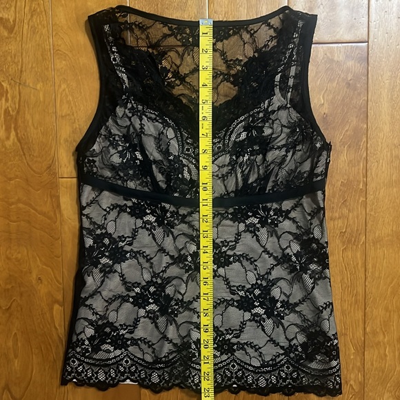 Ann Taylor LOFT Y2K Babydoll Lace Sleeveless Top Size 4 Black Whimsigoth Grunge - Picture 6 of 11